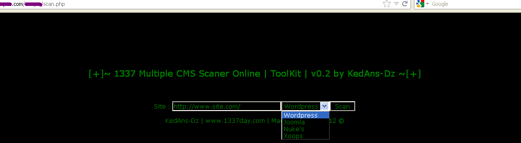 Download web tool or web app 1337 Multiple CMS Scaner Online