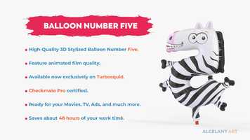 Free download 3D Stylized Balloon Number Five | 3D Model | Promo video and edit with RedcoolMedia movie maker MovieStudio video editor online and AudioStudio audio editor onlin