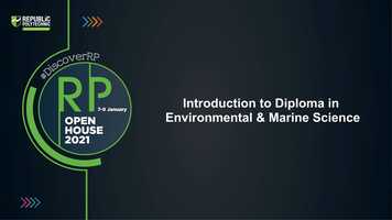 Free download 9 Jan 2021 12_00 - 1_00pm - Introduction to Diploma in Environmental  Marine Science video and edit with RedcoolMedia movie maker MovieStudio video editor online and AudioStudio audio editor onlin