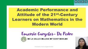 Free download Academic Performance and Attitude of the 21st-Century Learners on Mathematics in the Modern World video and edit with RedcoolMedia movie maker MovieStudio video editor online and AudioStudio audio editor onlin