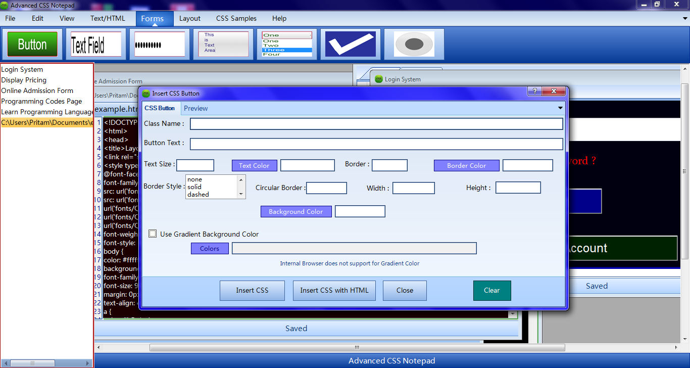 Download web tool or web app Advanced CSS Notepad