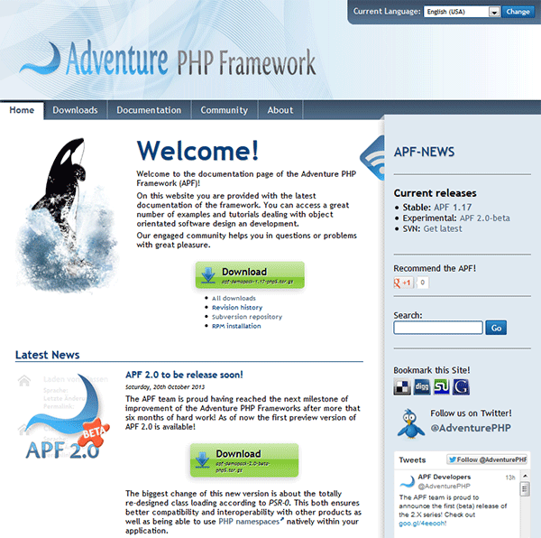 Download web tool or web app Adventure PHP Framework (APF)