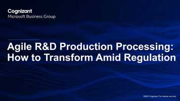 Free download Agile RD Production Processing: How to Transform Amid Regulation - Webinar video and edit with RedcoolMedia movie maker MovieStudio video editor online and AudioStudio audio editor onlin