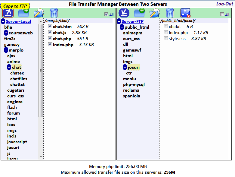 Download web tool or web app AJAX-PHP File Transfer Manager