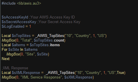 Download web tool or web app Amazon AWIS AutoIt