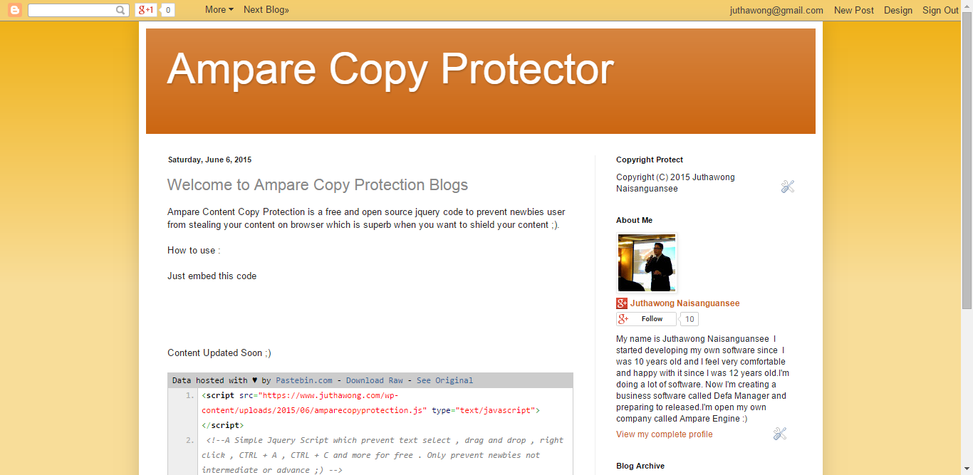 Download web tool or web app Ampare Copy Protection