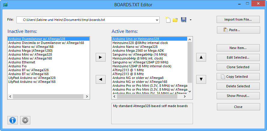 Download web tool or web app Arduino BOARDS.TXT Editor