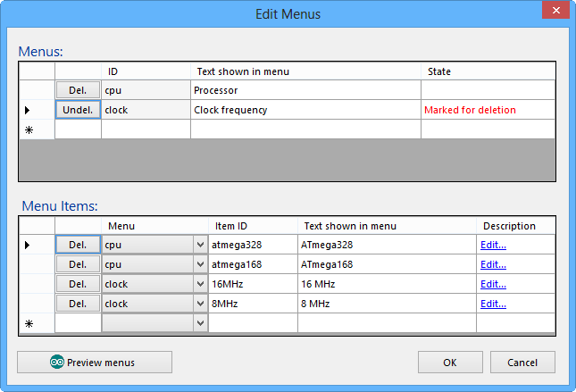 Download web tool or web app Arduino BOARDS.TXT Editor