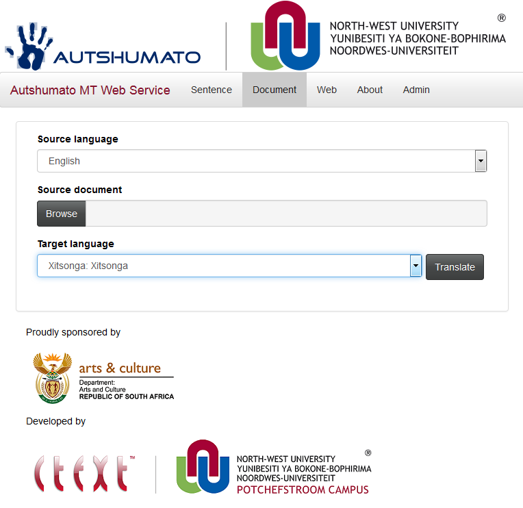 Download web tool or web app Autshumato MTWS