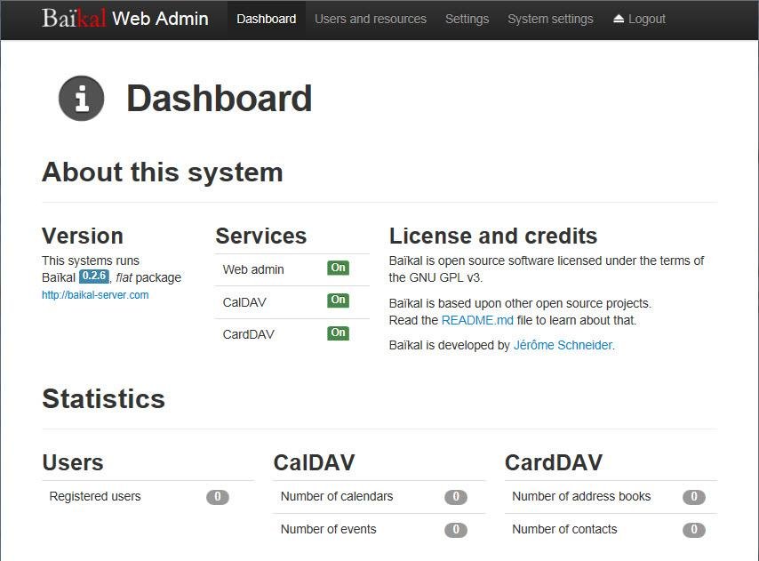 Download web tool or web app Baikal for Synology