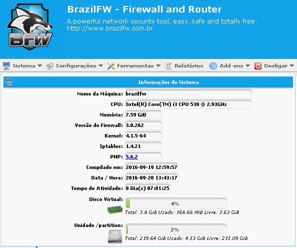 Download web tool or web app BrazilFW Firewall and Router