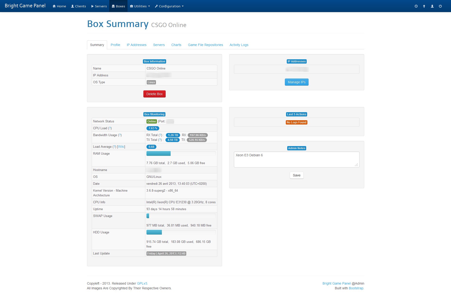 Download web tool or web app Bright Game Panel