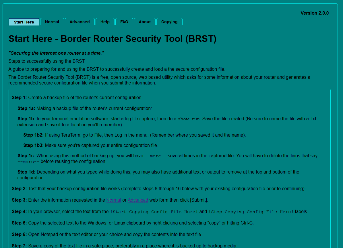 Download web tool or web app BRST - Border Router Security Tool