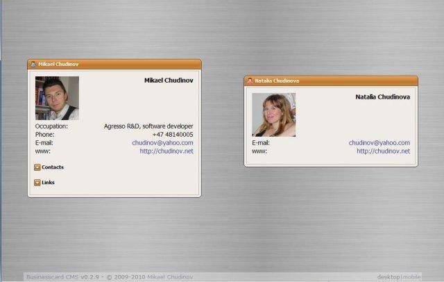 Download web tool or web app Business Card CMS