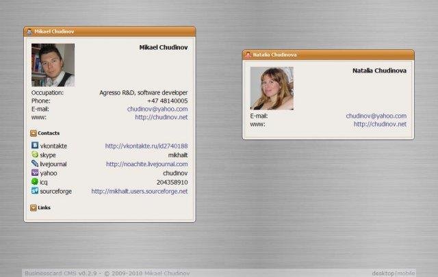 Download web tool or web app Business Card CMS