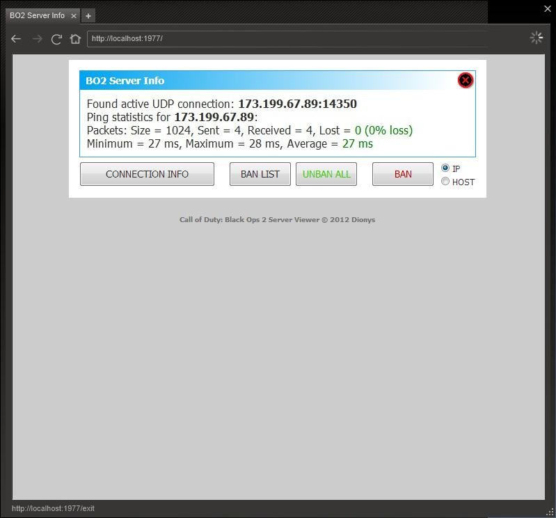Download web tool or web app Call of Duty: Black Ops 2 Server Viewer