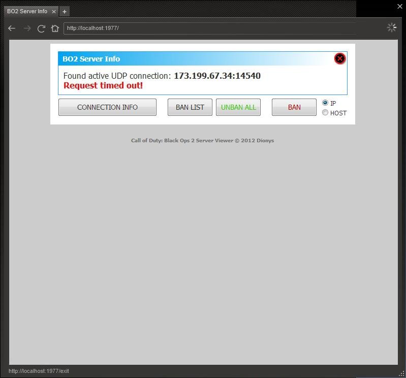Download web tool or web app Call of Duty: Black Ops 2 Server Viewer