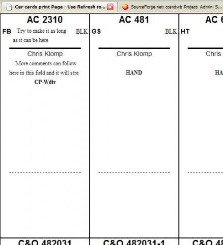 Download web tool or web app Car Cards and Way Bills Page