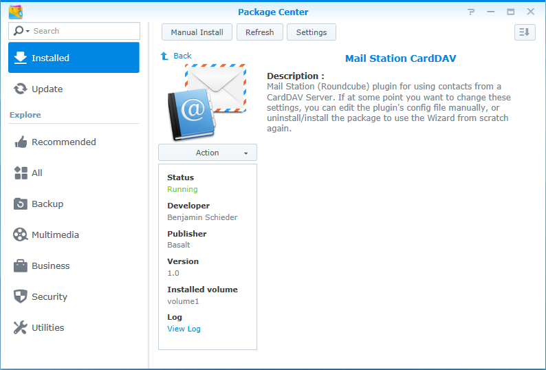 Download web tool or web app CardDAV for Synology Mail Station