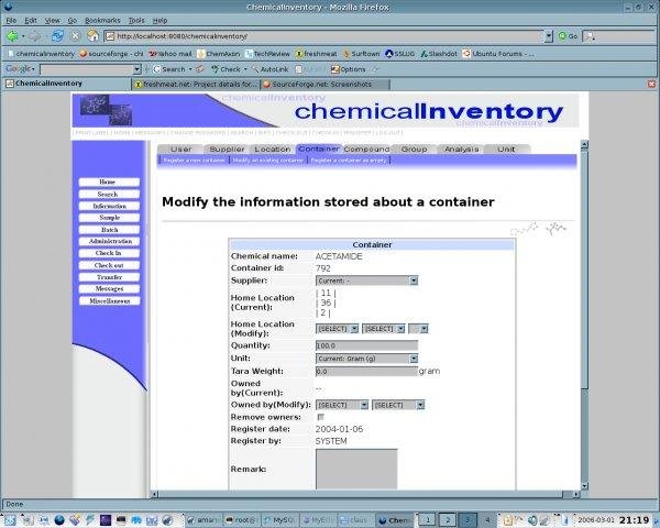 Download web tool or web app chemicalInventory