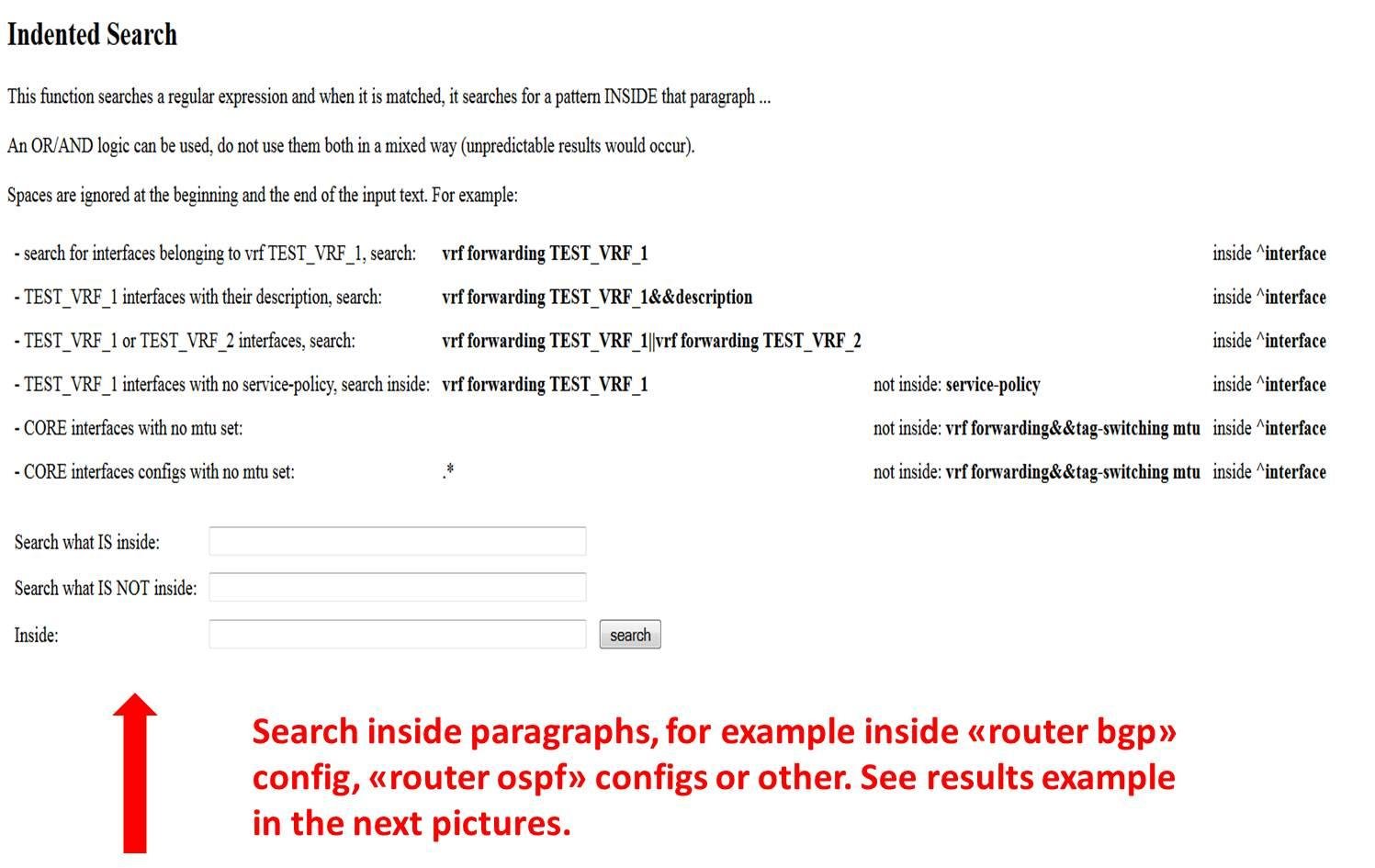 Download web tool or web app Cisco config surfing,parsing,searching