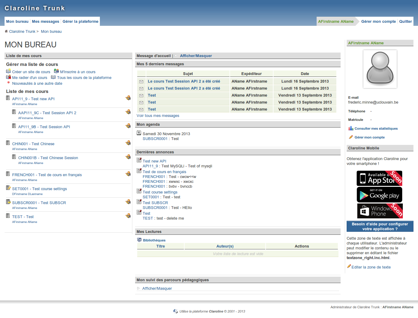 Download web tool or web app Claroline