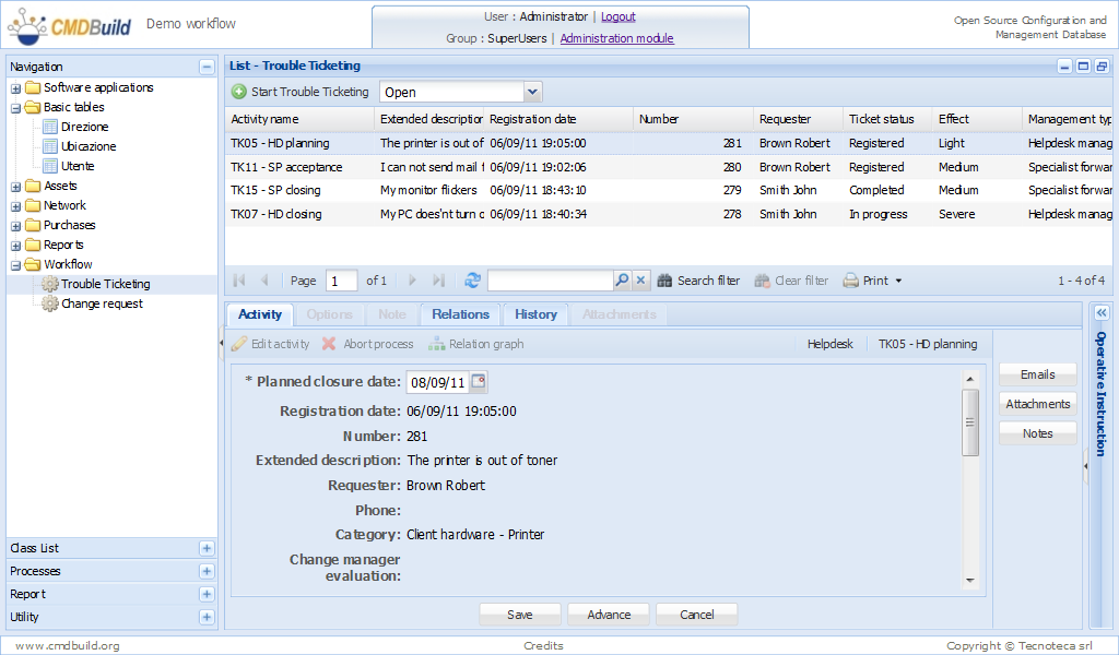 Download web tool or web app CMDBuild - CMDB for IT Asset Management