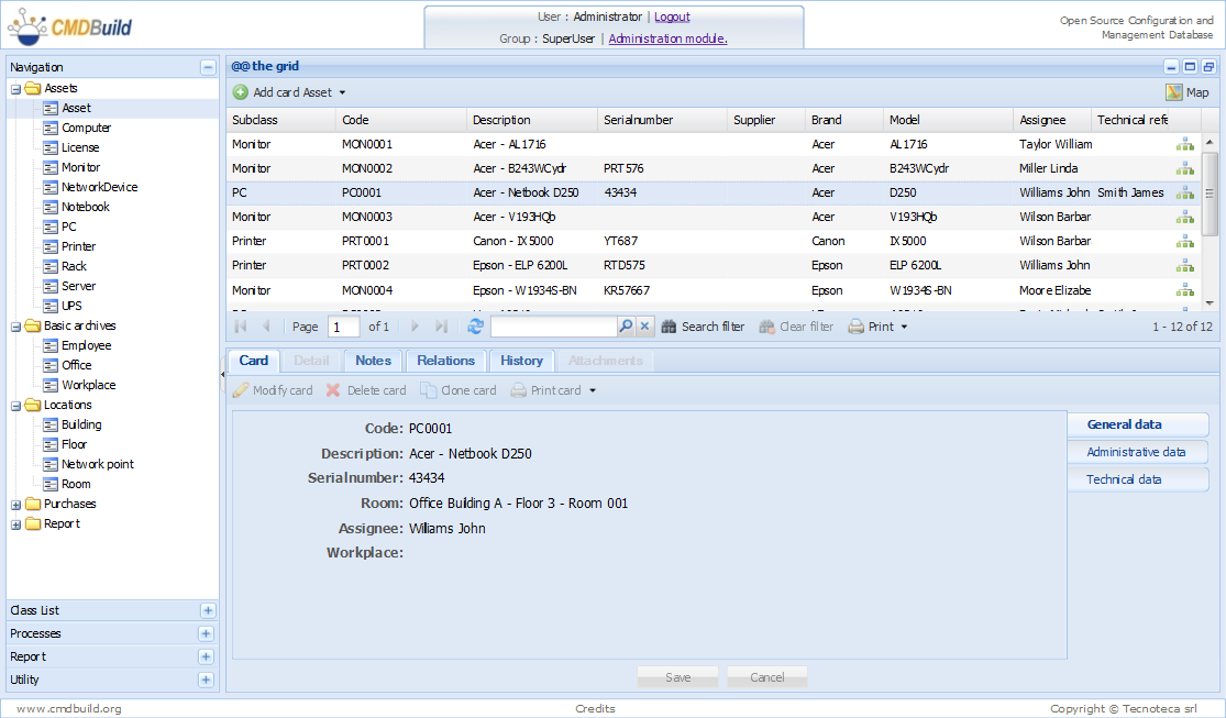 Download web tool or web app CMDBuild - CMDB for IT Asset Management