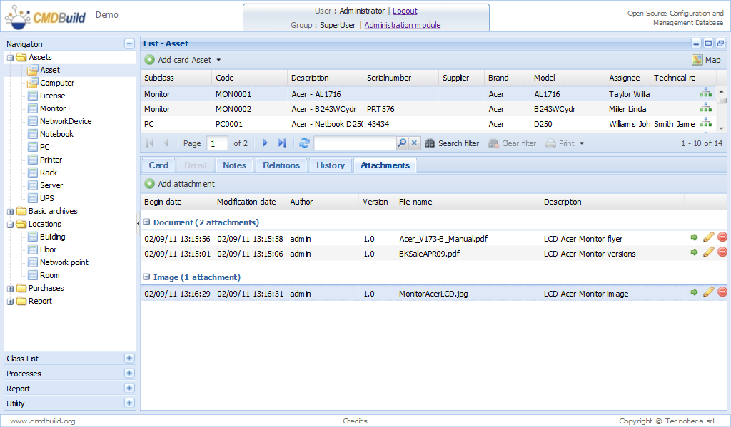 Download web tool or web app CMDBuild - CMDB for IT Asset Management