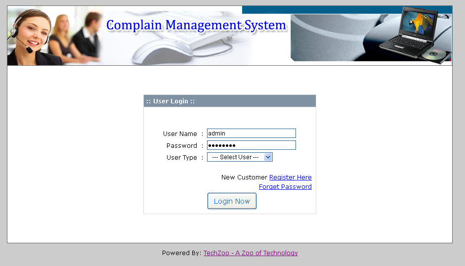 Download web tool or web app Complain Management System