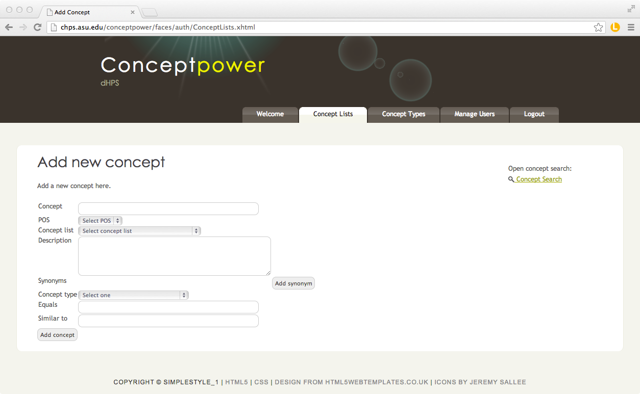 Download web tool or web app Conceptpower