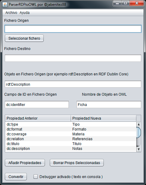 Download web tool or web app Conversor RDF a OWL