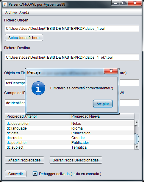 Download web tool or web app Conversor RDF a OWL