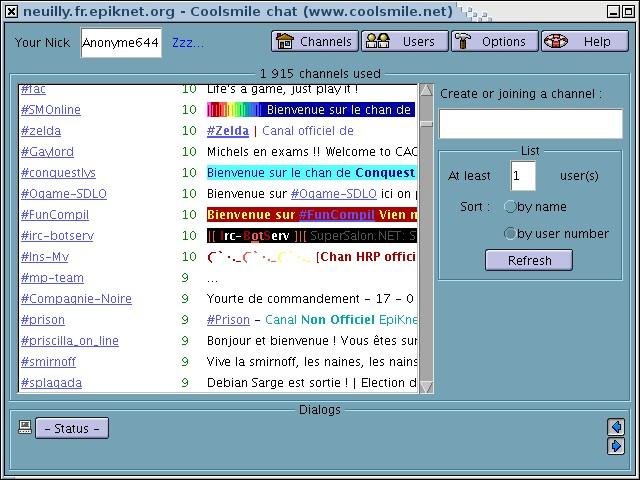 Download web tool or web app Coolsmile IRC Client