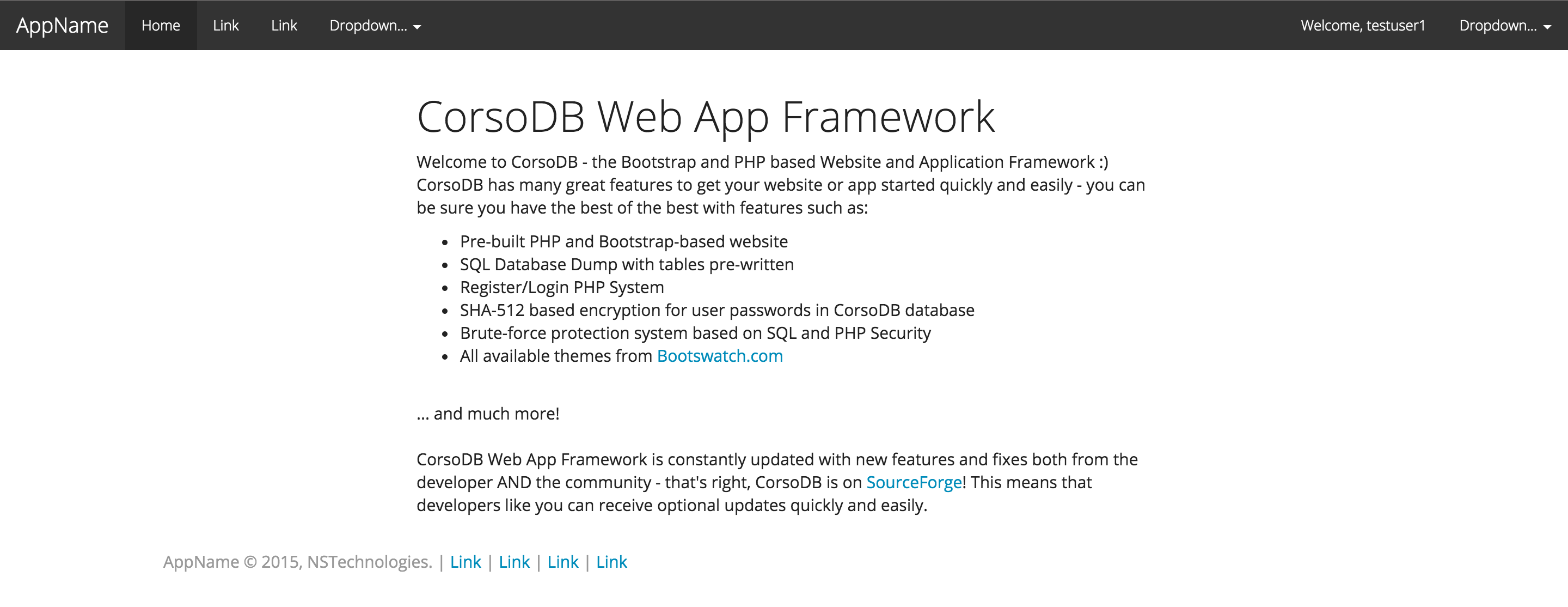 Download web tool or web app CorsoDB Web Application Framework