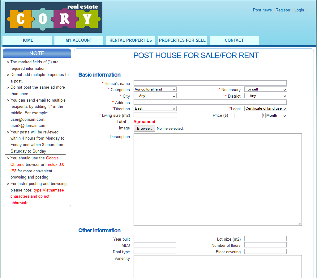 Download web tool or web app Cory Real Estate