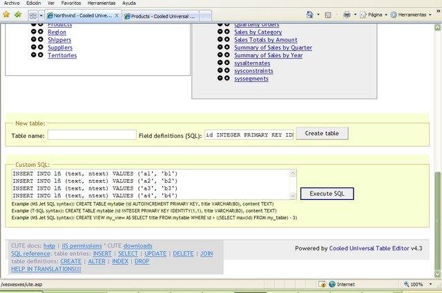 Download web tool or web app CUTE, Cooled Universal ASP Table Editor