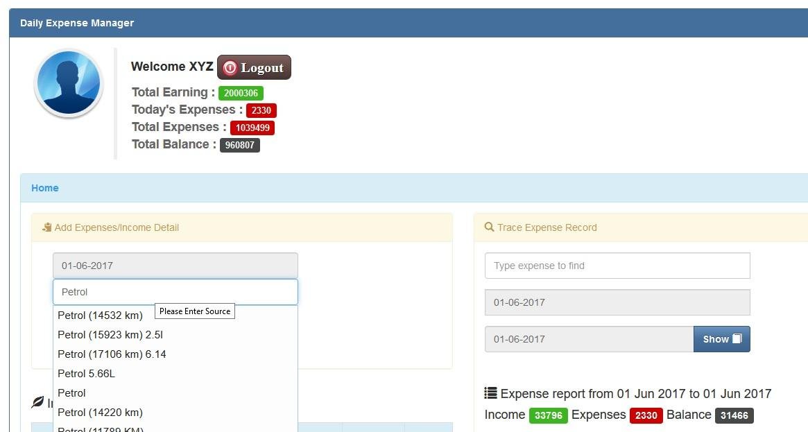 Download web tool or web app Daily Expense Manager