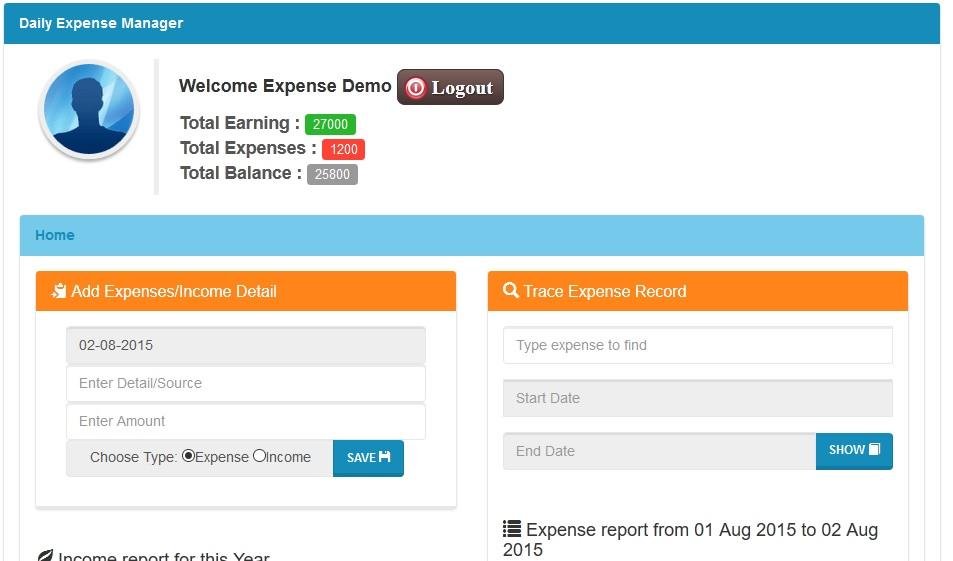 Download web tool or web app Daily Expense Manager