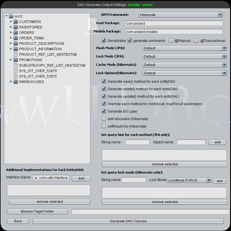 Download web tool or web app daogenerator