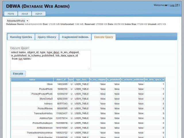 Download web tool or web app Database Web Admin