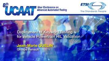 Free download Deployment of Keyword Testing for Vehicle Powertrain HIL Validation - Jean-Marie Quelin video and edit with RedcoolMedia movie maker MovieStudio video editor online and AudioStudio audio editor onlin