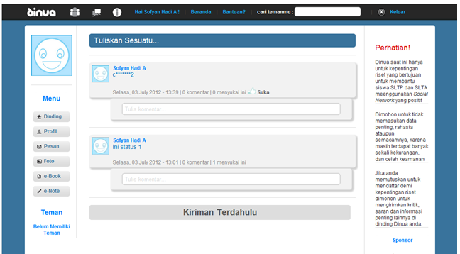 Download web tool or web app Dinua : social network