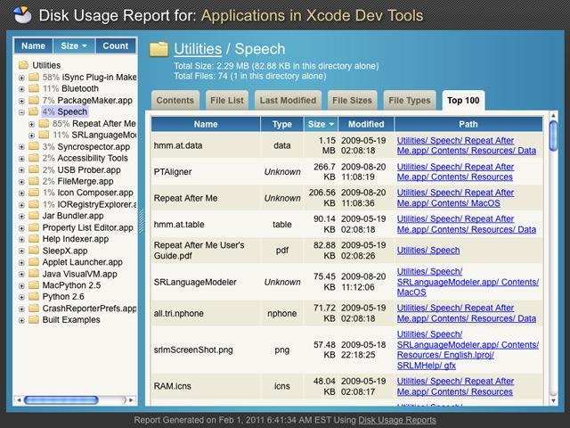 Download web tool or web app Disk Usage Reports