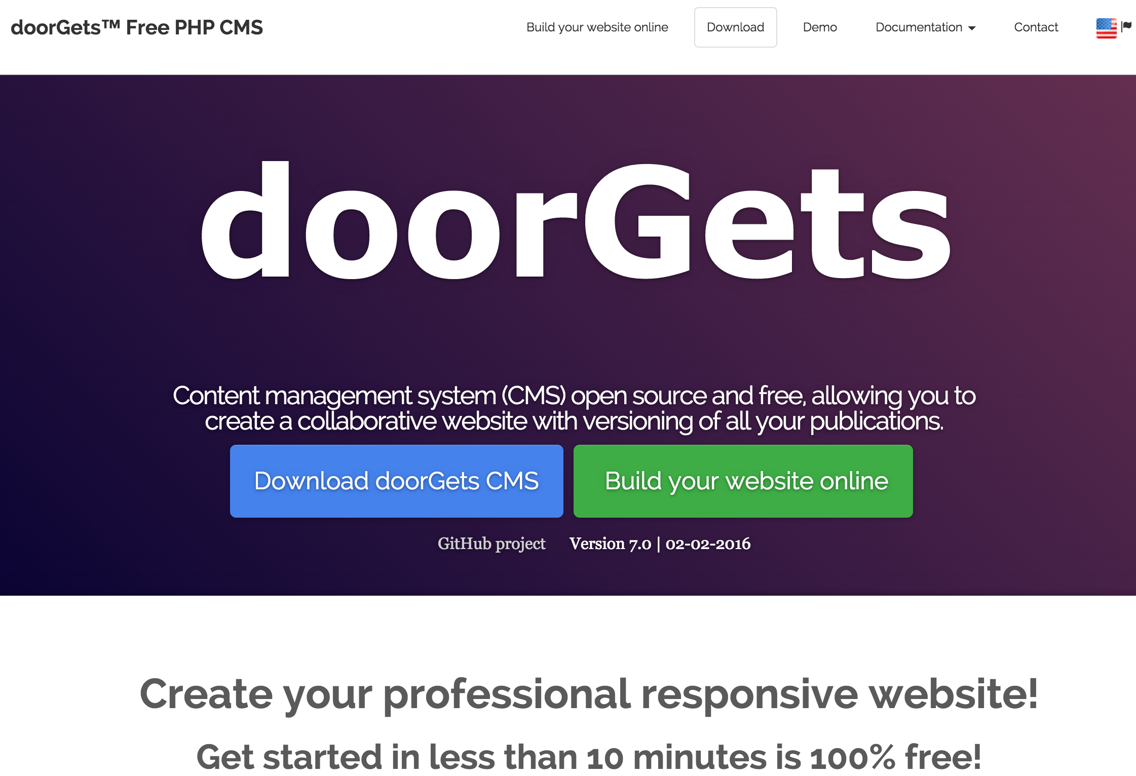 Download web tool or web app doorGets CMS - Responsive/Bootstrap PHP