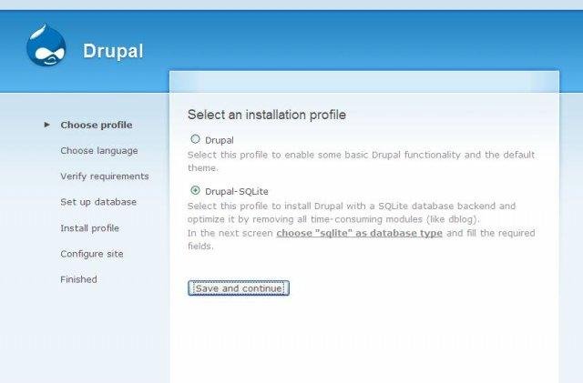 Download web tool or web app Drupal-SQLite