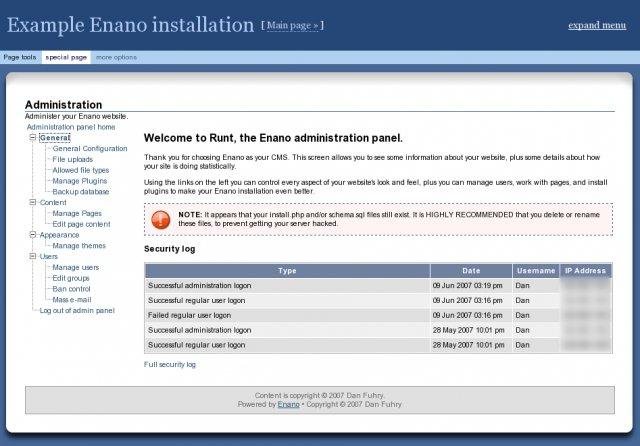 Download web tool or web app Enano CMS