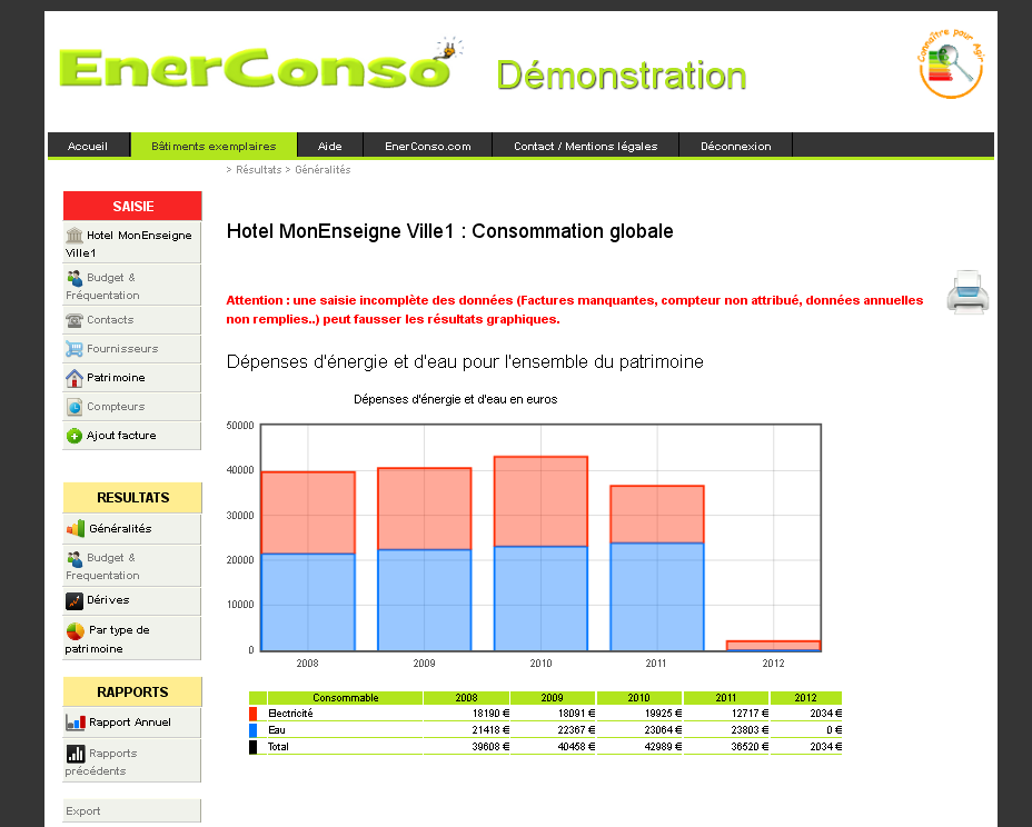 Download web tool or web app EnerConso