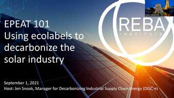 Free download EPEAT 202: Using ecolabels to decarbonize the solar industry video and edit with RedcoolMedia movie maker MovieStudio video editor online and AudioStudio audio editor onlin