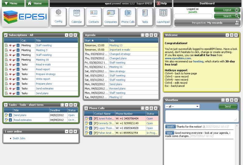 Download web tool or web app EPESI - Business Information Manager